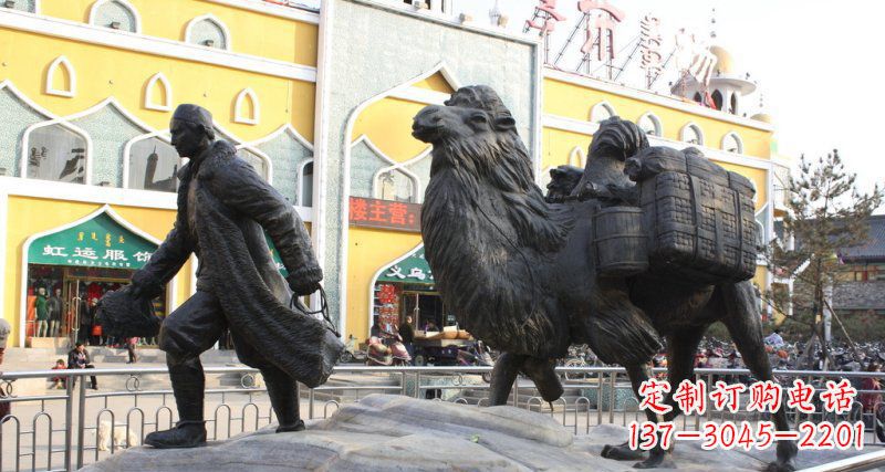 烟台骆驼铜雕,让新疆风情永传