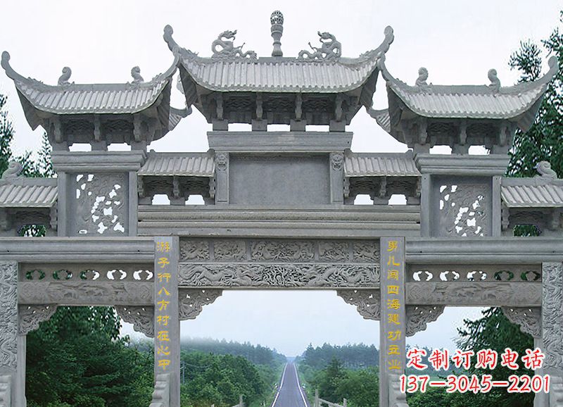 烟台追求完美的金昌石雕牌坊雕塑