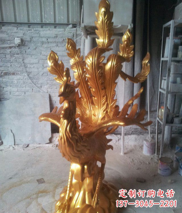 烟台金凤凰玻璃钢仿铜动物雕塑─让美丽无限盛开