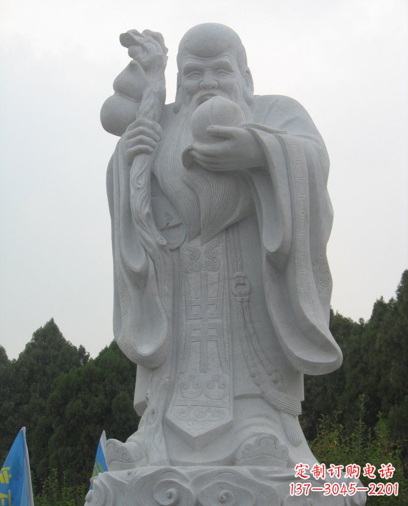 烟台大理石老寿星雕塑,重现传统文化的美好
