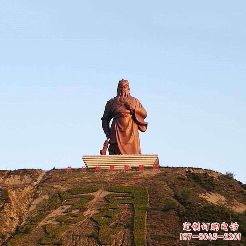 烟台景区大型关公铜雕-中国历史名人三国名将武圣雕像