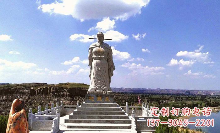 烟台景区古代名人赵匡胤石雕