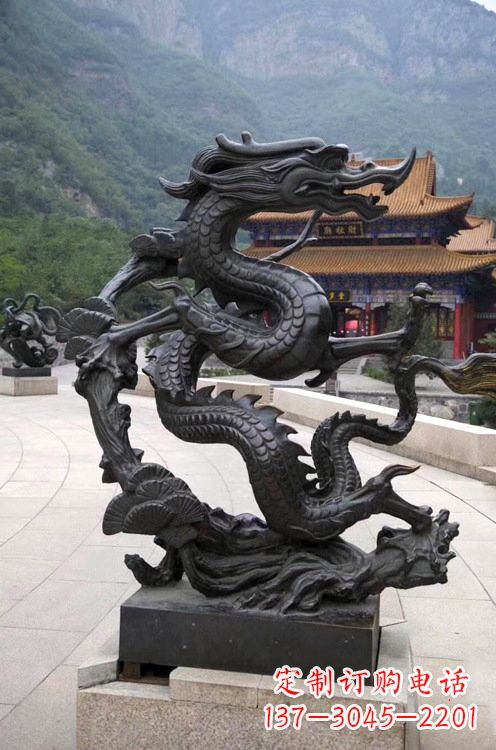 烟台景区广场纯铜神兽四灵之青龙雕塑
