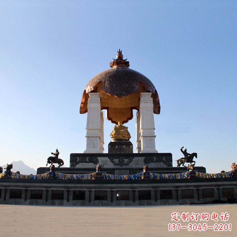 烟台景区广场大型历史名人成吉思汗景观雕像