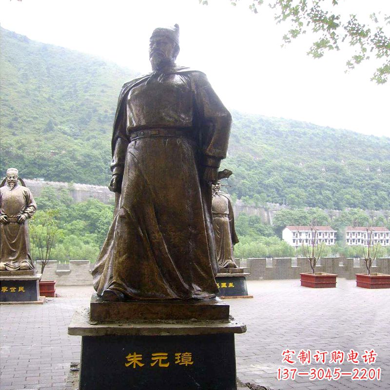 烟台传承古代荣耀,朱元璋帝王铜雕塑像