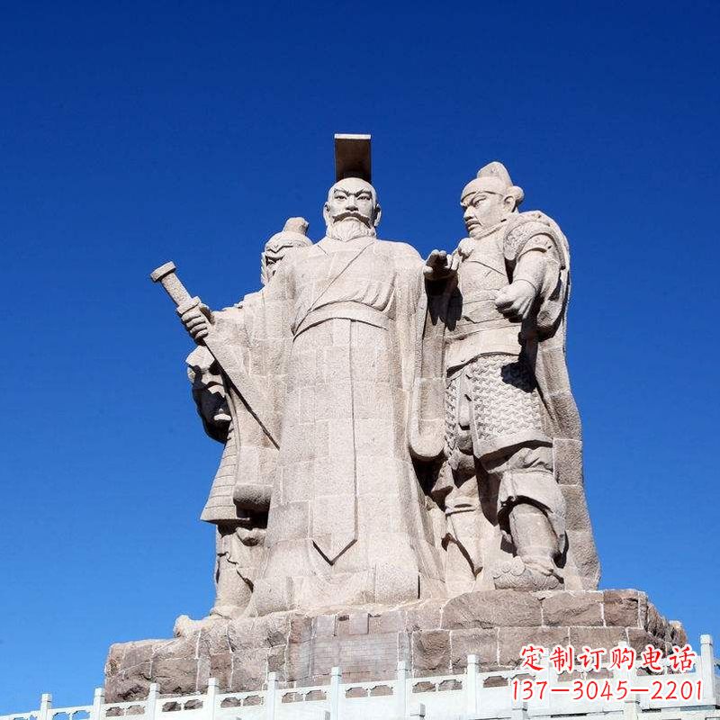 烟台精美绝伦的汉武帝刘彻大型石雕景观雕塑