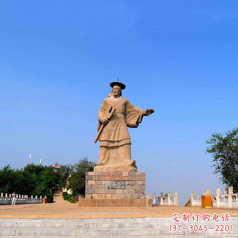 烟台领雕塑追踪历史英雄,精美大禹石雕像