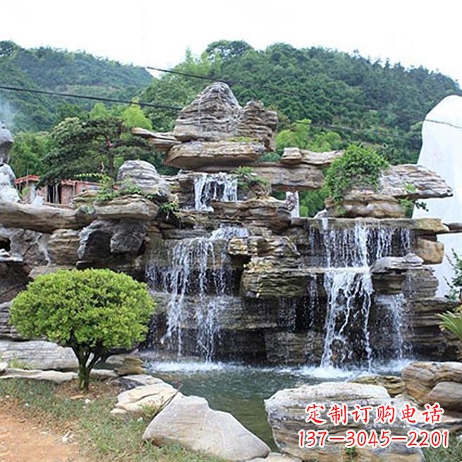烟台景区奇石流水假山