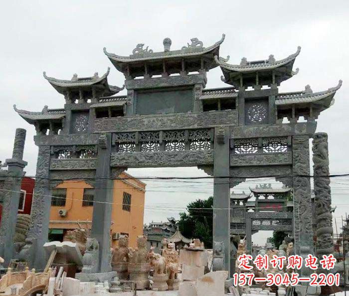 烟台石雕牌坊,精致雕塑让你完美点缀