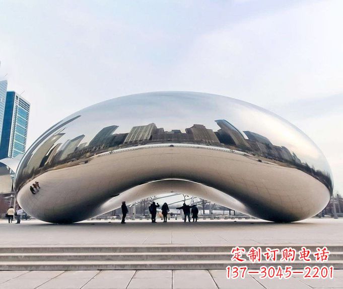 烟台镜面不锈钢大型拱门雕塑