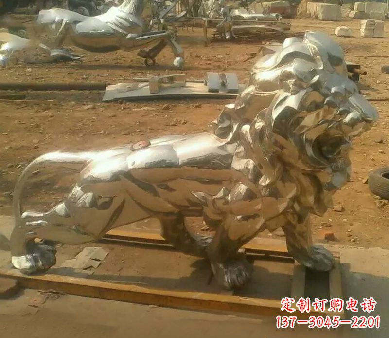 烟台镜面不锈钢狮子雕塑
