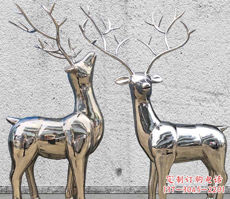 烟台镜面不锈钢小鹿雕塑