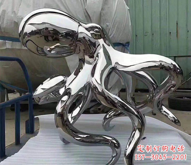 烟台精致华丽的镜面不锈钢章鱼雕塑