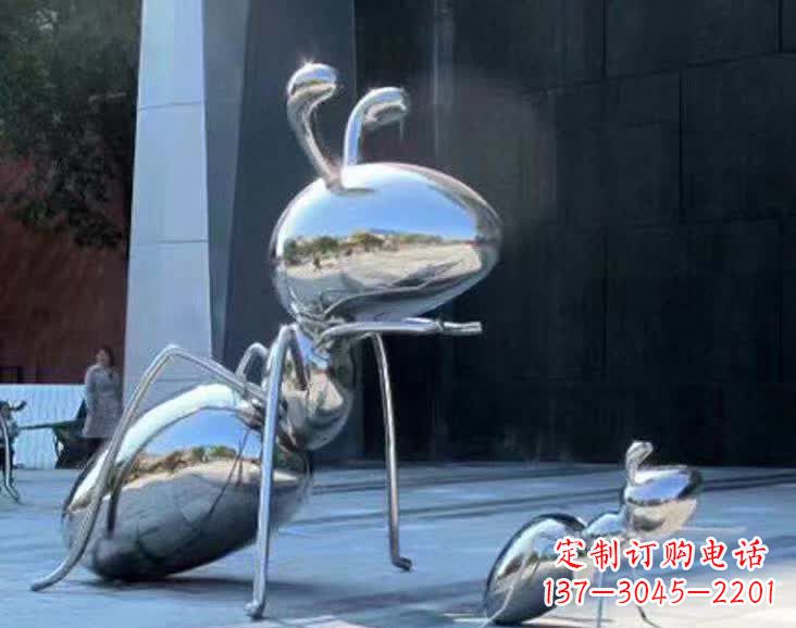 烟台镜面抛光不锈钢蚂蚁雕塑