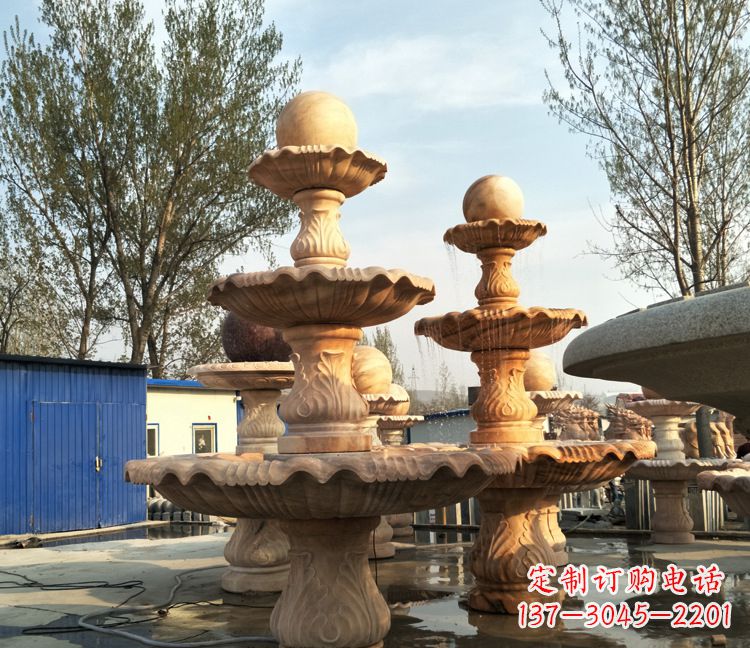 烟台九龙戏珠石雕喷泉