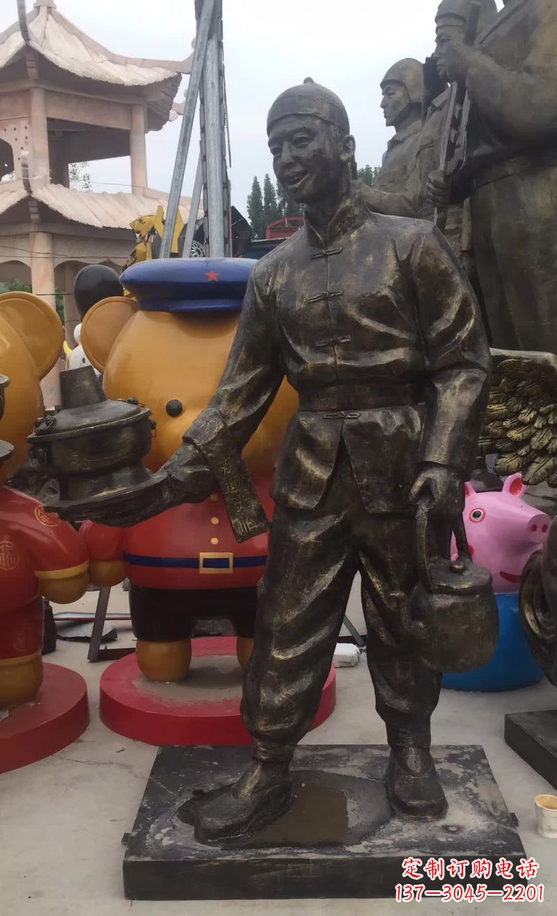 烟台专业定制酒店店小二铜雕