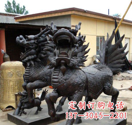 烟台精致、象征意义高的聚财铜麒麟雕塑