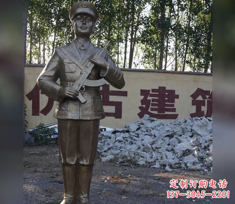 烟台军人战士人物铜雕
