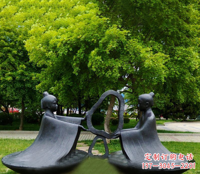 烟台象征着智慧与信仰的孔融铜雕