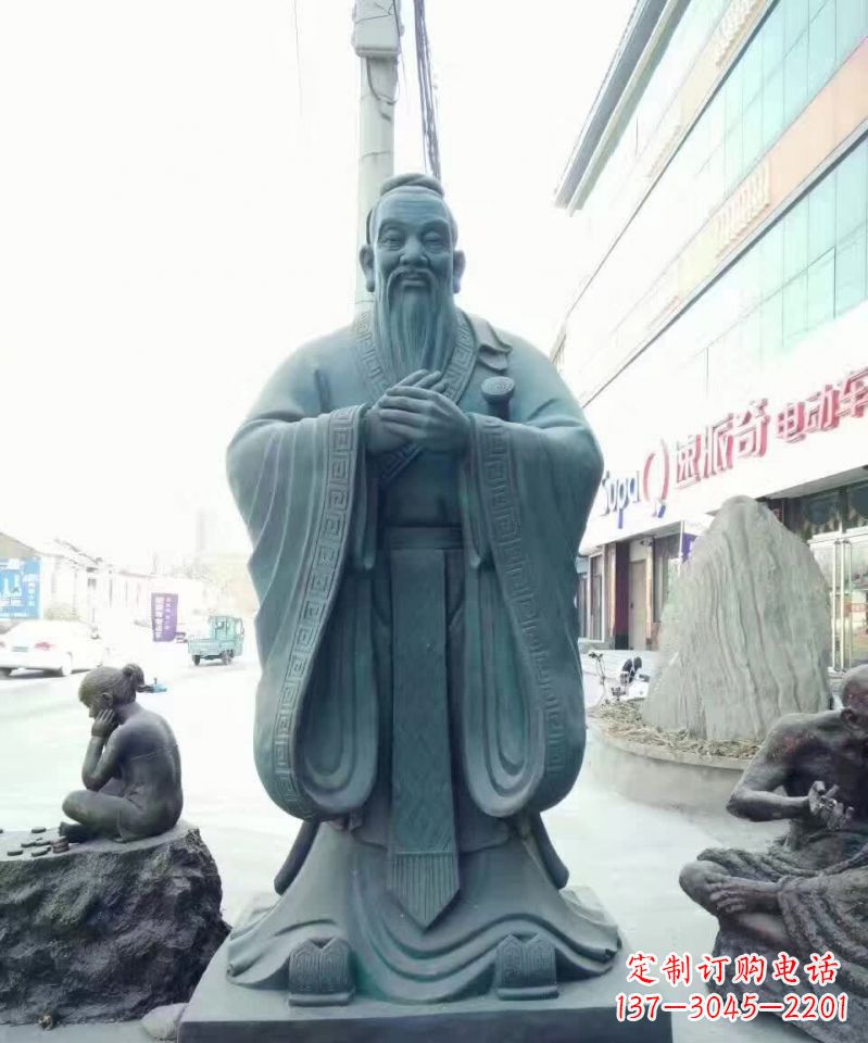 烟台拥有传统文化气息的精美孔子雕像