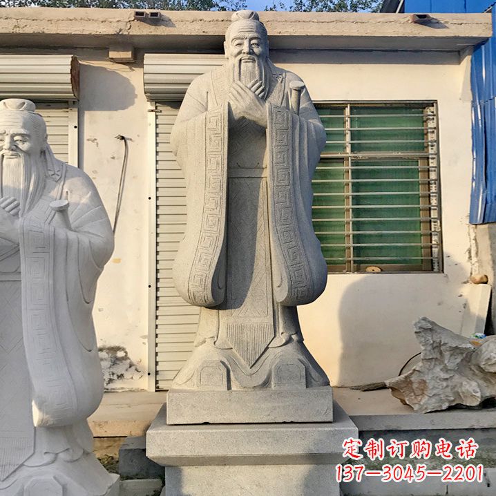烟台用砂岩浮雕铸造大师级精美孔子雕塑