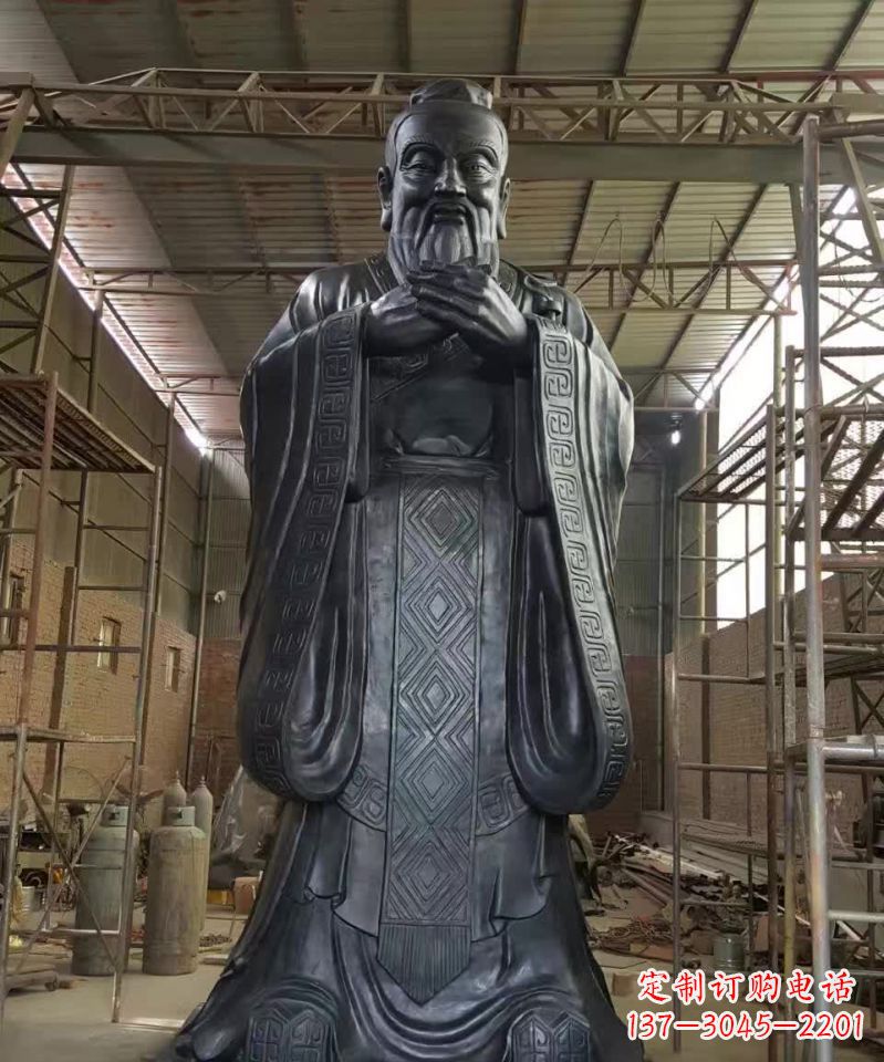 烟台孔子铜雕塑 (2)