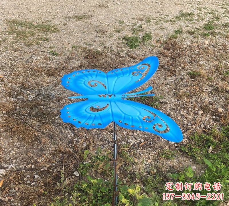 烟台蓝色不锈钢铁艺蝴蝶插件