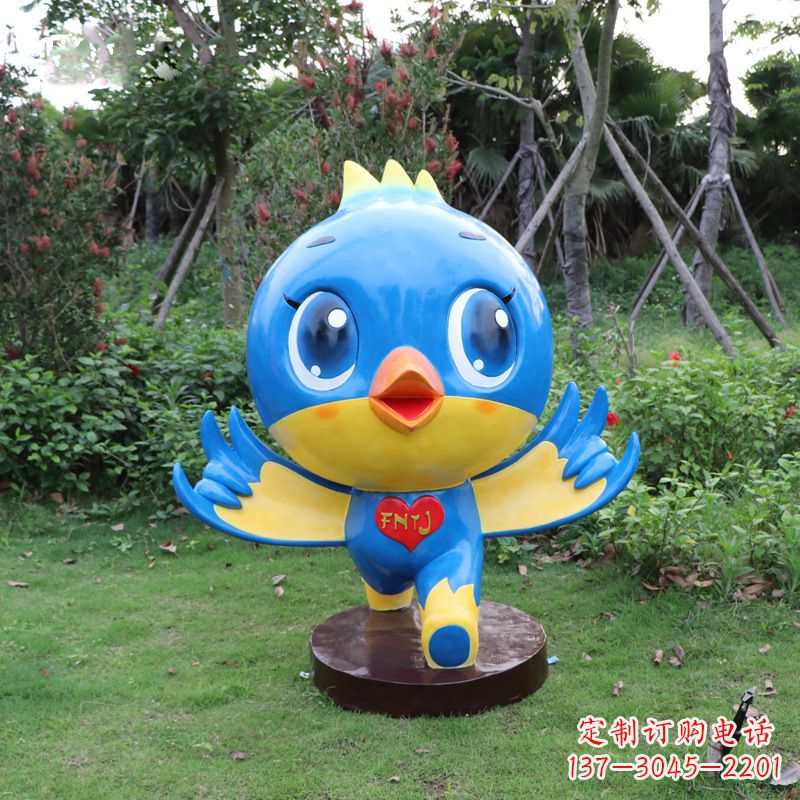 烟台蓝色梦幻,玻璃钢鸽子雕塑
