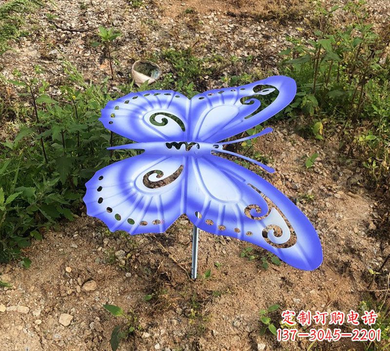 烟台蓝紫色不锈钢蝴蝶雕塑