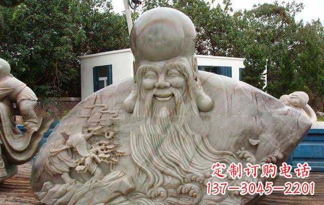 烟台老寿星大型胸像石雕