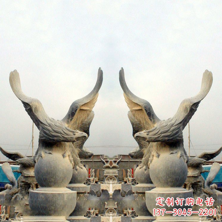 烟台精美老鹰青石雕塑,呈现独特自然美