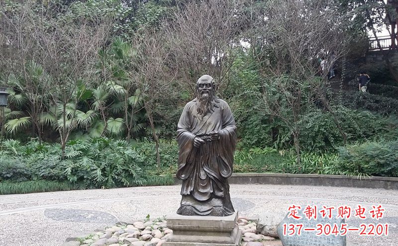 烟台品尝古典:中领雕塑老子铜雕
