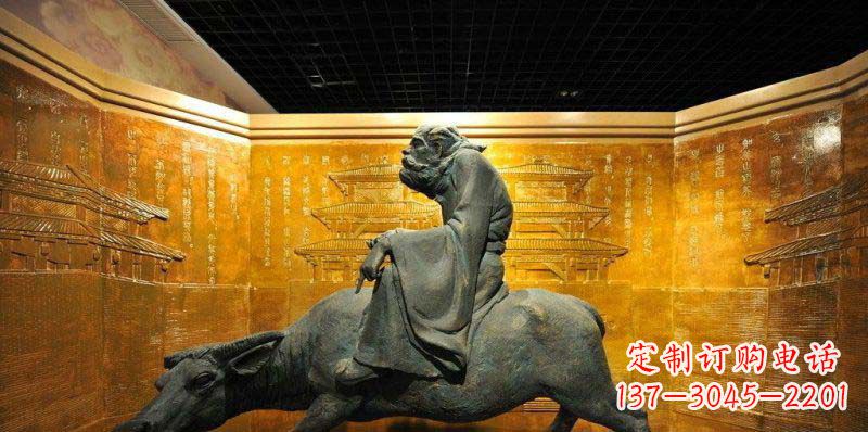 烟台精美老子骑牛铜雕,领略古代文化魅力