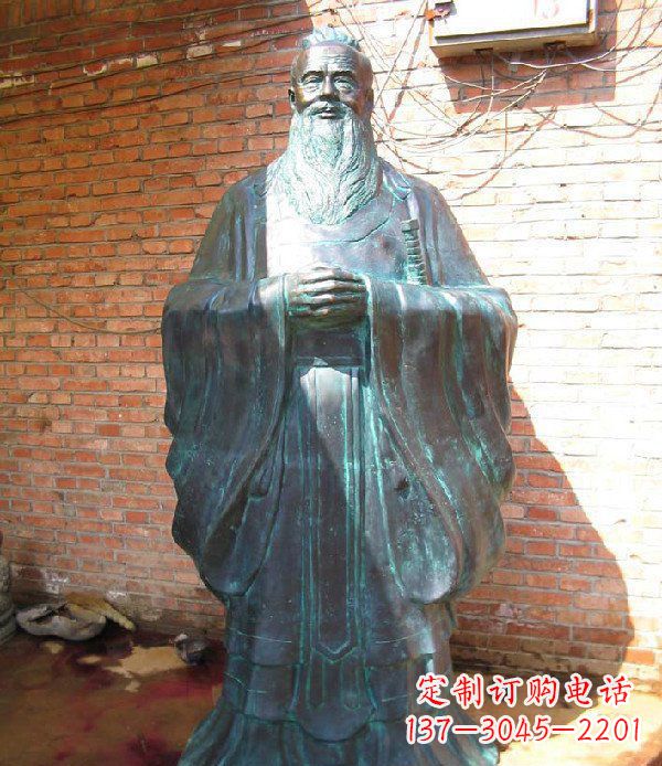 烟台老子校园历史名人铜雕,给您的经典力量
