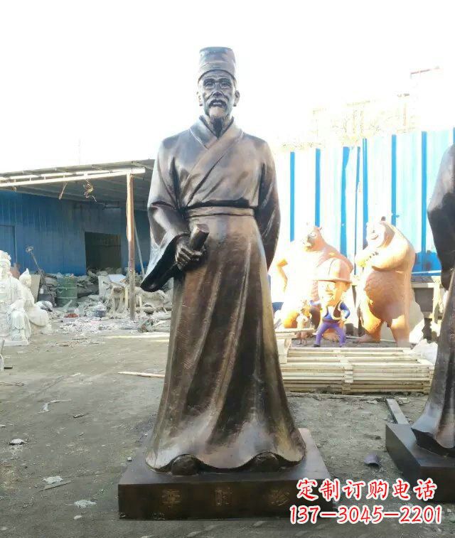 烟台李时珍古代名医铜雕 (2)