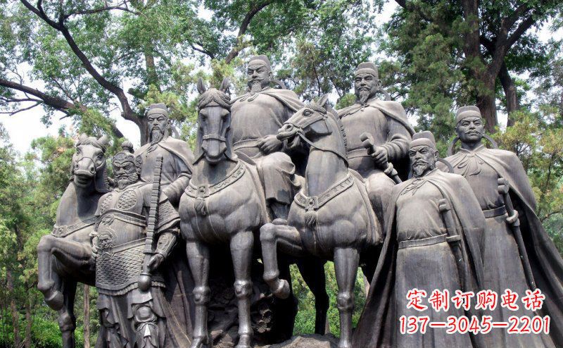 烟台李世民领兵名人铜雕