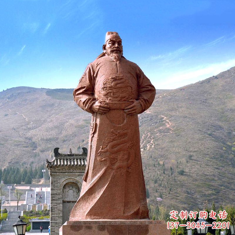 烟台李世民砂岩石雕塑像