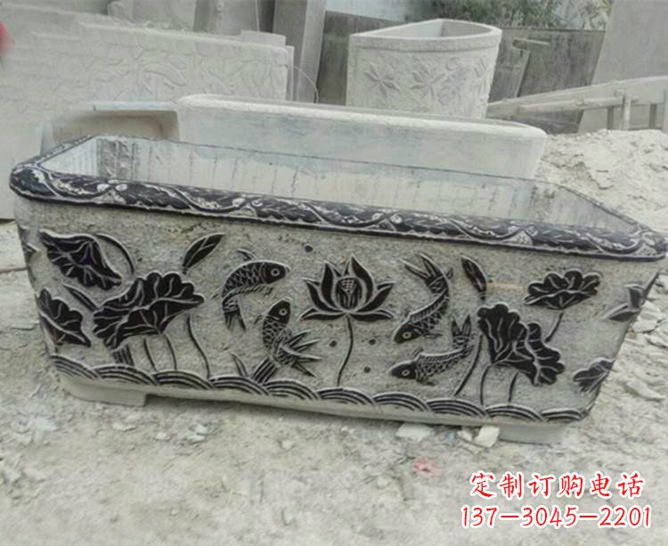 烟台连年有余浮雕仿古水缸