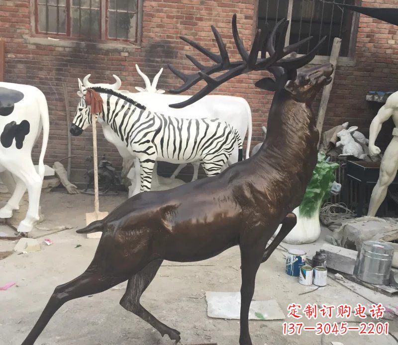 烟台羚羊公园动物铜雕,欣赏自然之美