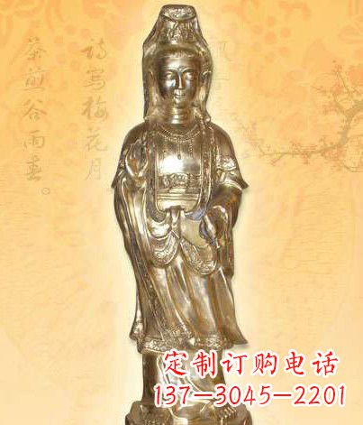 烟台鎏金观世音菩萨雕塑,让你神马都不愁