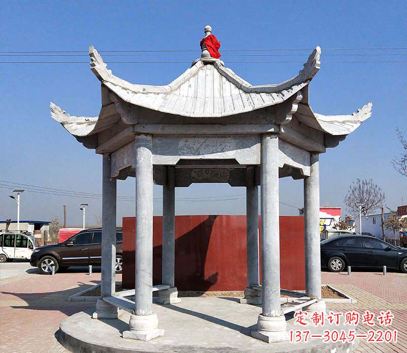 烟台六角仿古凉亭石雕