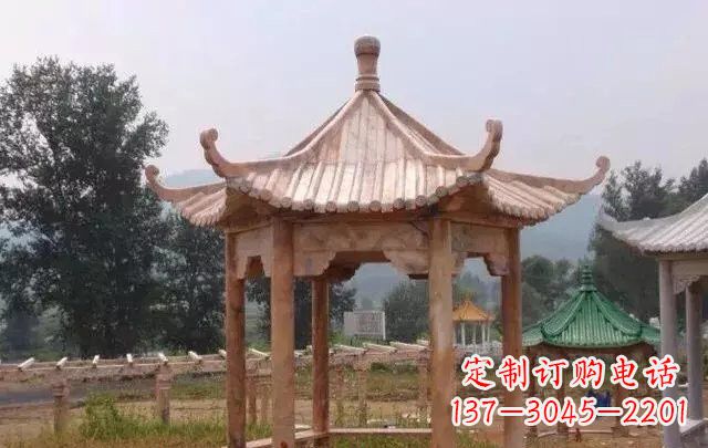 烟台六角凉亭石雕