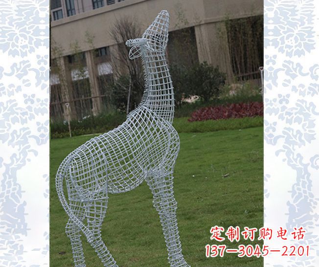 烟台外观精美的不锈钢长颈鹿雕塑
