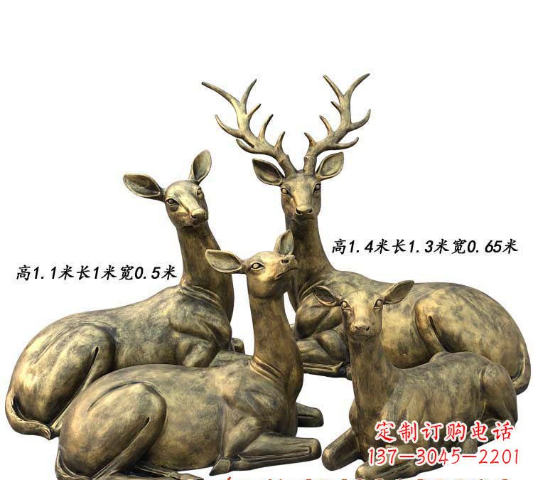 烟台精致鹿群铜雕,雕刻出无可比拟的优雅
