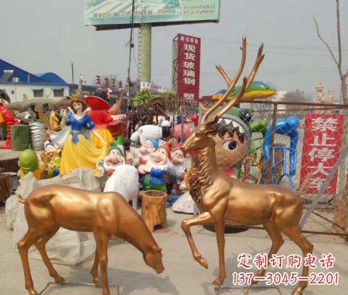 烟台优雅经典,中领雕塑鹿铜雕塑