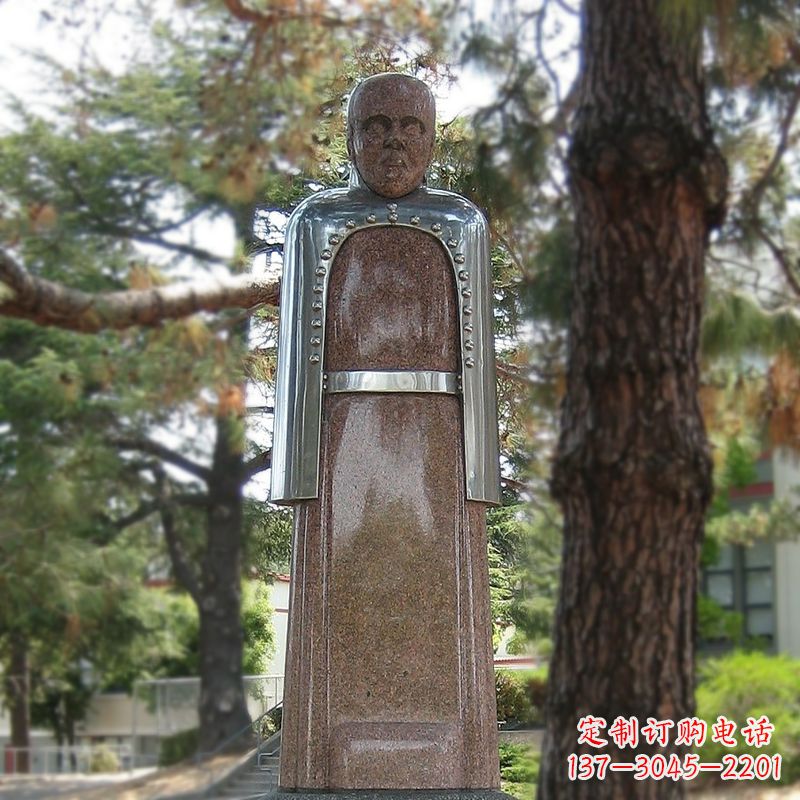 烟台纪念伟大的名人:路易斯·巴斯德抽象雕像