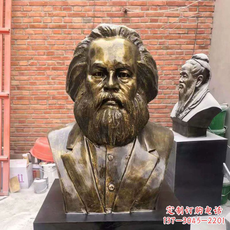 烟台马克思玻璃钢头像校园名人雕塑