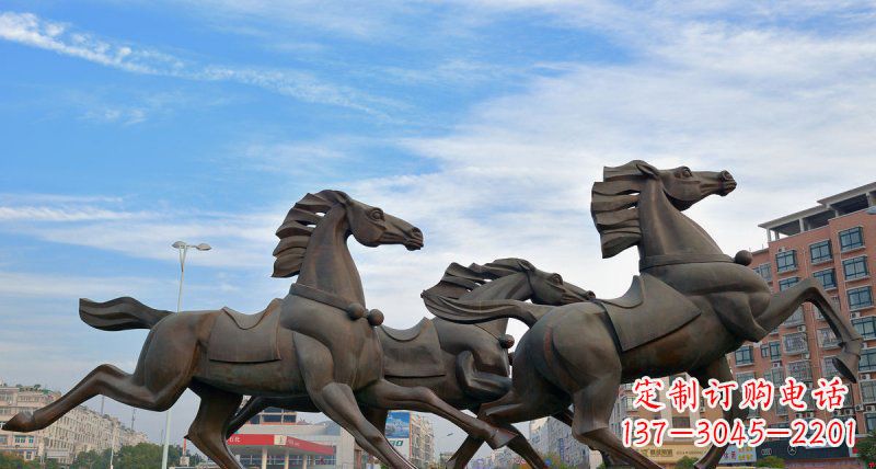 烟台马广场动物铜雕塑