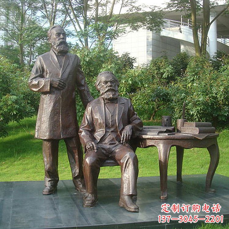 烟台恩格斯铜雕塑,现代城市情景细节体现