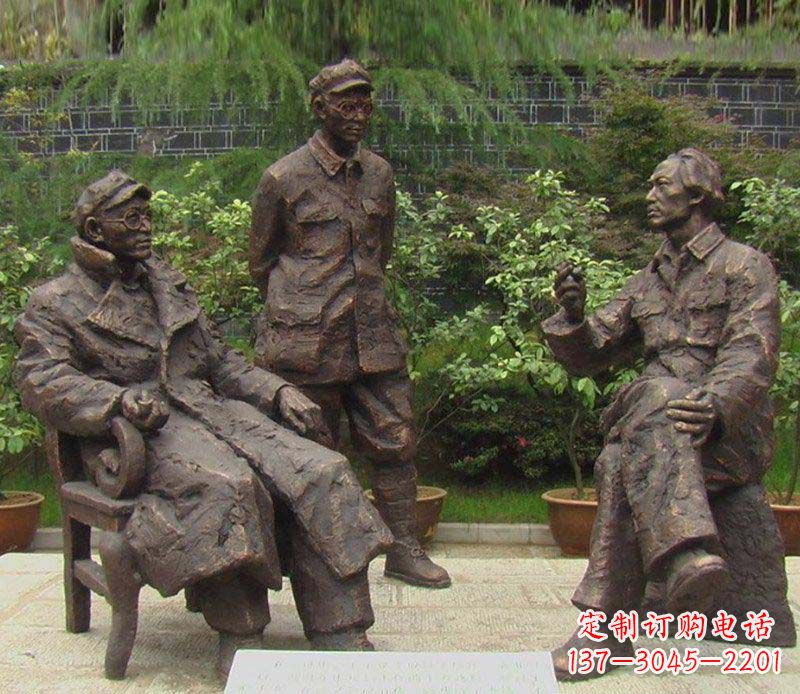 烟台毛泽东刘伯承伟人铜雕